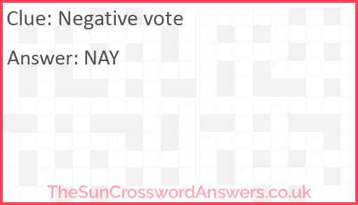 Negative vote Answer