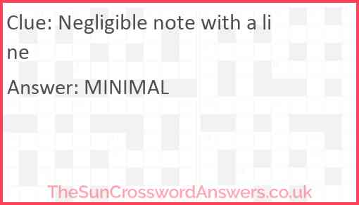 Negligible note with a line Answer