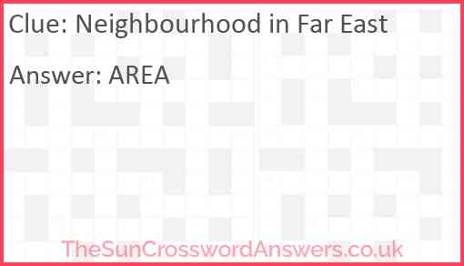 Neighbourhood in Far East Answer