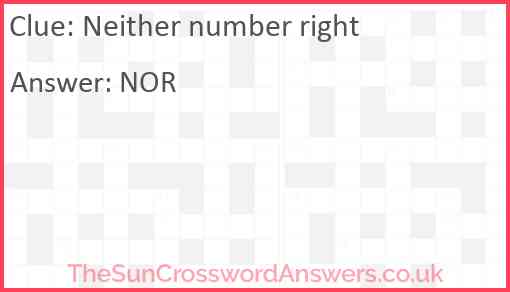 Neither number right Answer