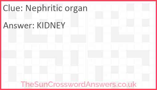 Nephritic organ Answer