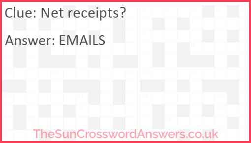 Net receipts? Answer