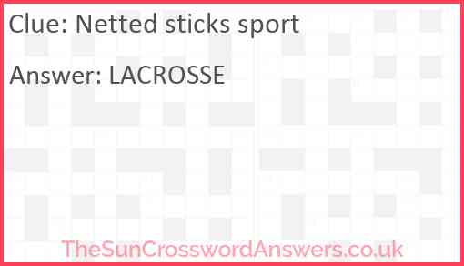 Netted sticks sport Answer