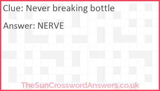 Never breaking bottle Answer