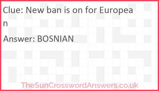 New ban is on for European Answer