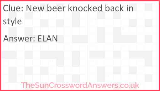 New beer knocked back in style Answer