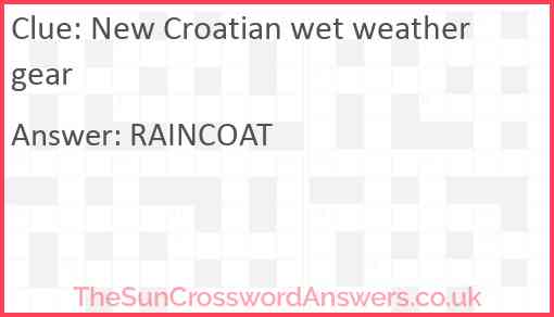 New Croatian wet weather gear Answer