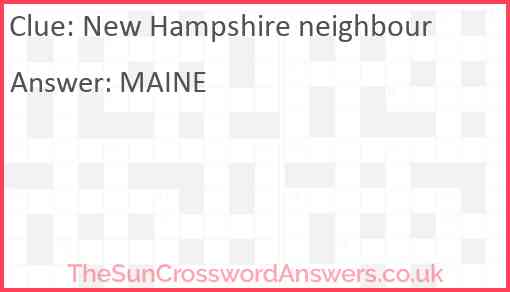 New Hampshire neighbour Answer