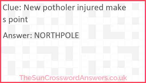 New potholer injured makes point Answer
