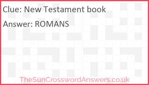 New Testament book crossword clue TheSunCrosswordAnswers co uk