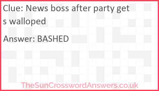 News boss after party gets walloped Answer