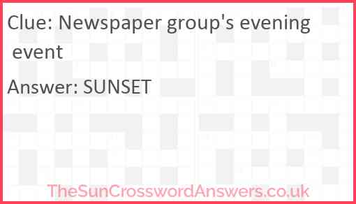 Newspaper group's evening event Answer