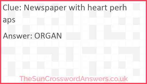 Newspaper with heart perhaps Answer