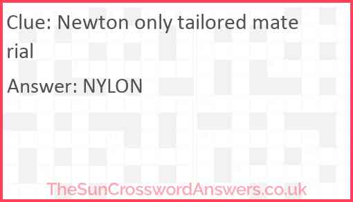 Newton only tailored material Answer