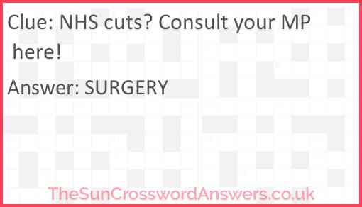 NHS cuts? Consult your MP here! Answer