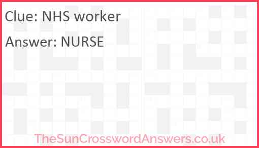 NHS worker Answer