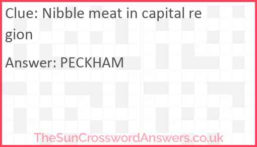 Nibble meat in capital region Answer