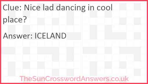 Nice lad dancing in cool place? Answer