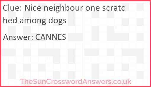 Nice neighbour one scratched among dogs Answer