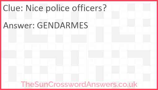 Nice police officers? Answer