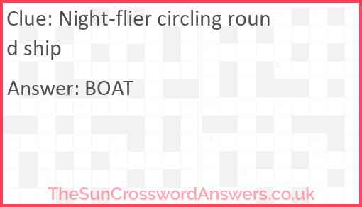 Night-flier circling round ship Answer
