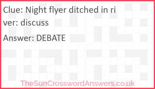 Night flyer ditched in river: discuss Answer