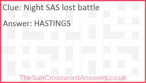 Night SAS lost battle Answer
