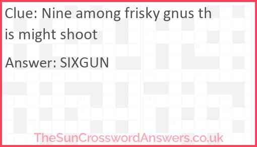 Nine among frisky gnus this might shoot Answer