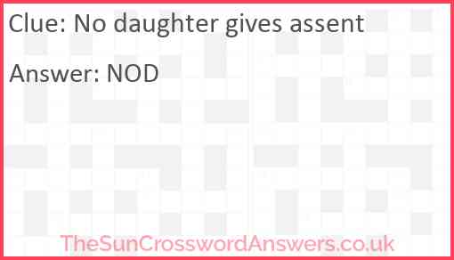 No daughter gives assent Answer