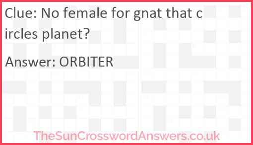 No female for gnat that circles planet? Answer