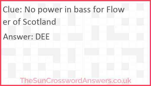 No power in bass for Flower of Scotland Answer
