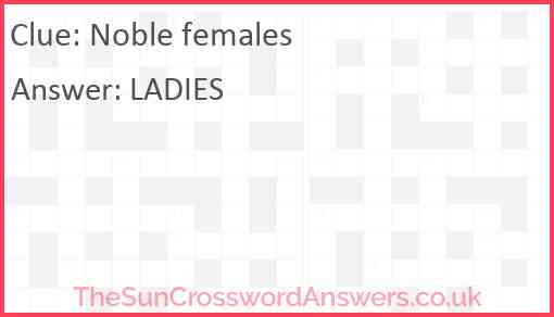 Noble females Answer