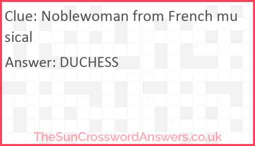 Noblewoman from French musical Answer