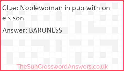 Noblewoman in pub with one's son Answer