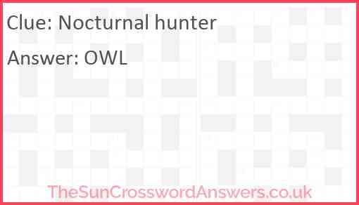 Nocturnal hunter Answer