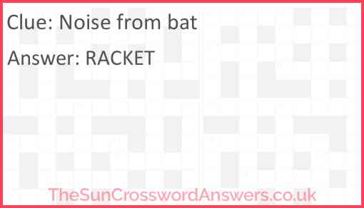Noise from bat Answer