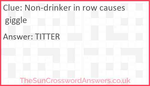 Non-drinker in row causes giggle Answer