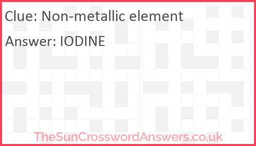 Non-metallic element Answer