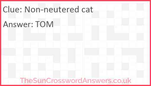 Non-neutered cat Answer