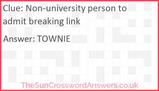 Non-university person to admit breaking link Answer