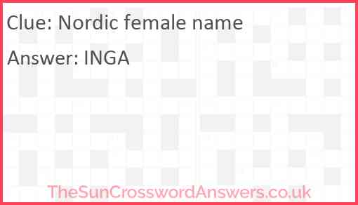 Nordic female name Answer