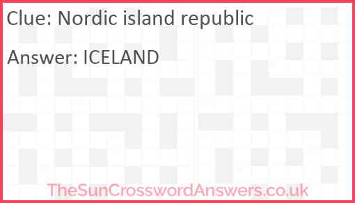 Nordic island republic Answer