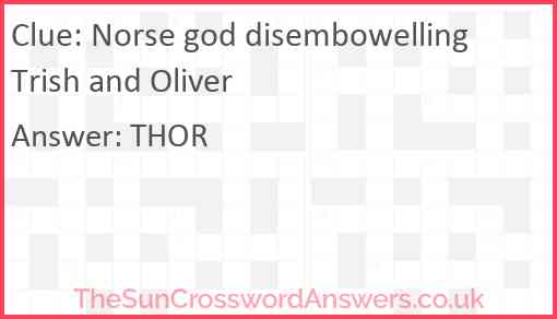 Norse god disembowelling Trish and Oliver Answer