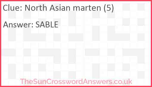 North Asian marten (5) Answer
