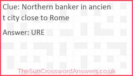 Northern banker in ancient city close to Rome Answer