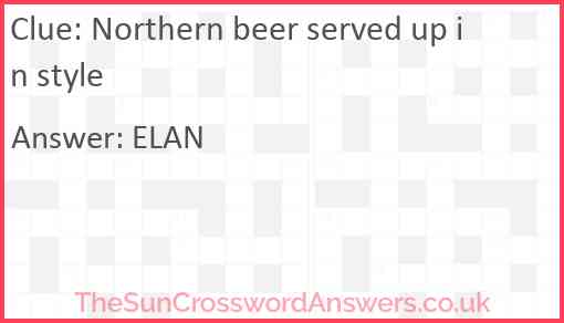 Northern beer served up in style Answer