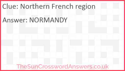 Northern French region Answer