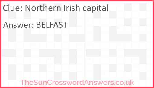 Northern Irish capital Answer