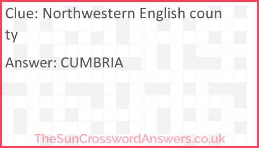 Northwestern English county Answer