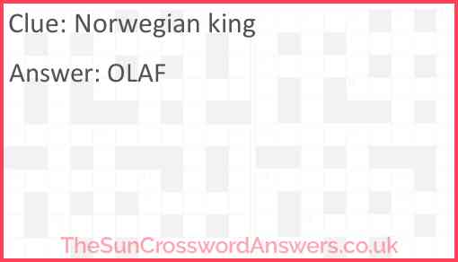 Norwegian king Answer